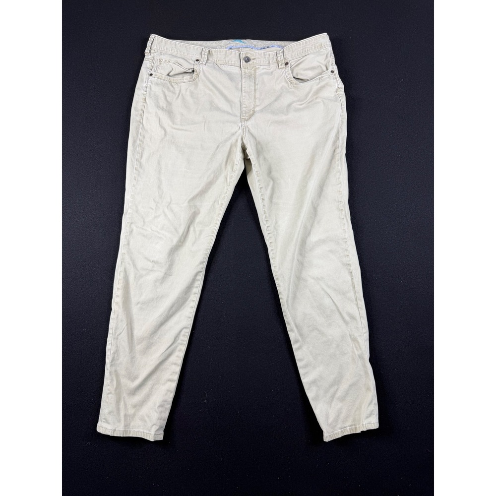 Tommy Bahama Boracay Khaki Tan Flat Front Straight Leg Pants Mens 42x32